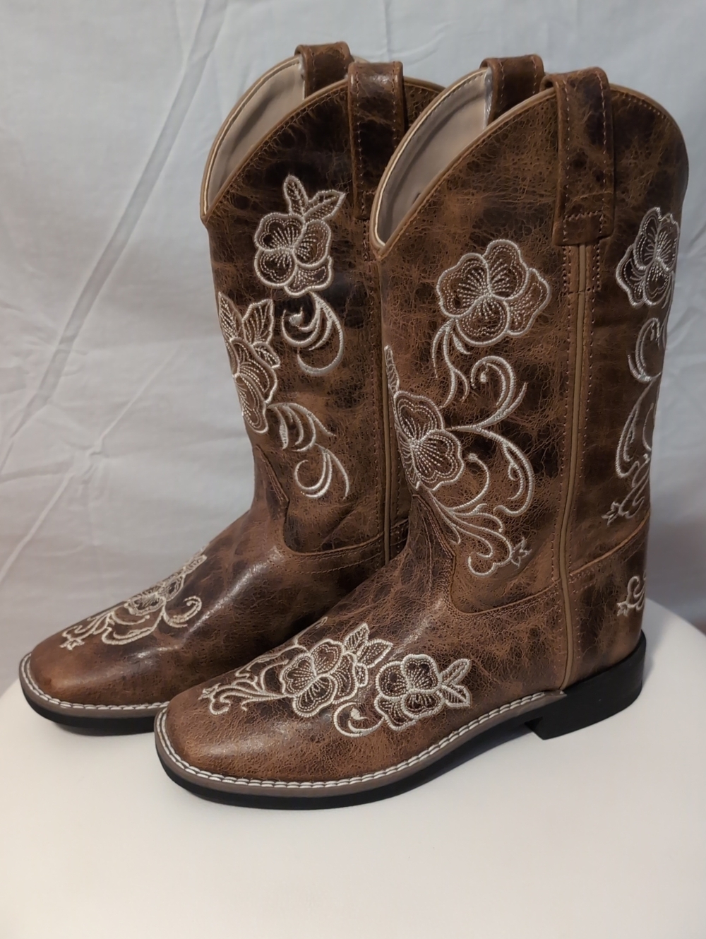 Shyanne Youth 5D (Fits Women 6.5) Floral Leather Cowboy Boots BBSC1946